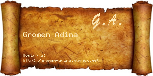 Gromen Adina névjegykártya